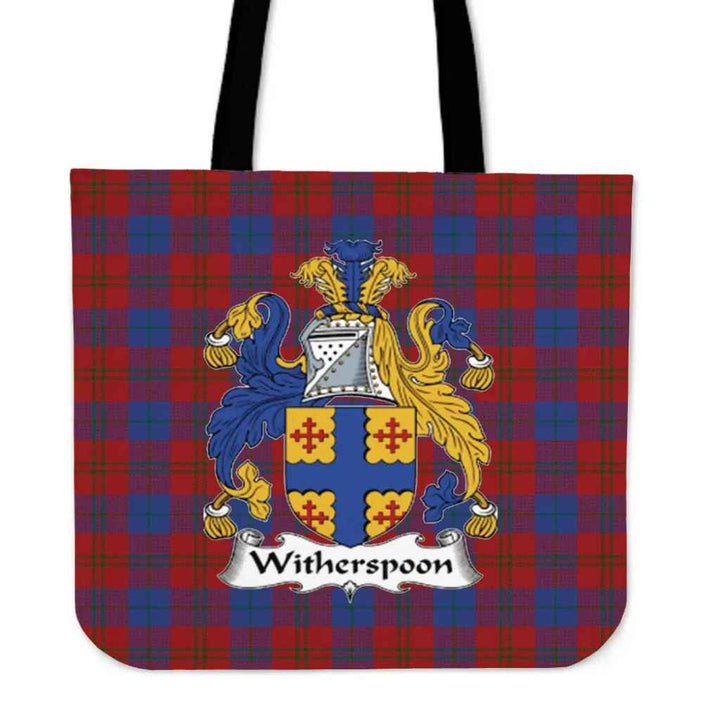 Scottish Witherspoon Clan Crest Tartan Tote Bag Tartan Plaid