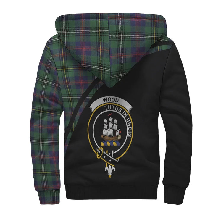 Scottish Wood Clan Crest Tartan Curve Sherpa Hoodie