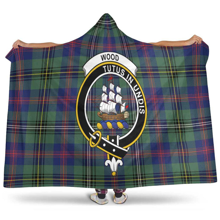 Scottish Wood Clan Crest Tartan Hooded Blanket Tartan Plaid 1