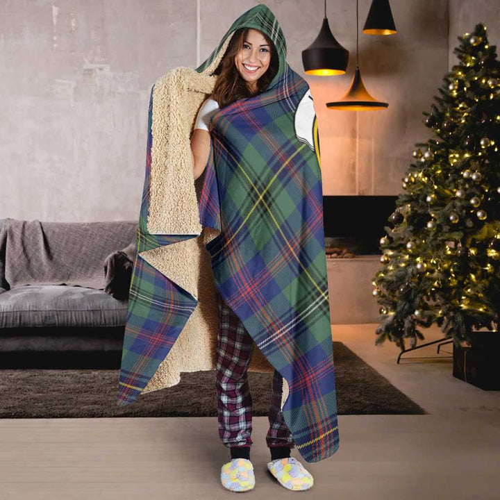 Scottish Wood Clan Crest Tartan Hooded Blanket Tartan Plaid 6