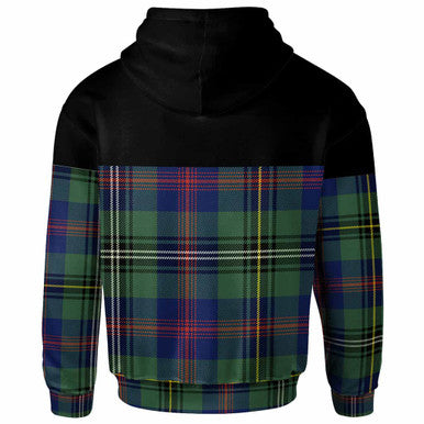 Scottish Wood Clan Crest Tartan Hoodie - Horizontal Style Back Side Tartan Plaid