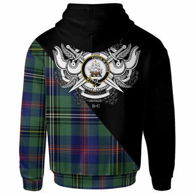 Scottish Wood Clan Crest Tartan Hoodie - Military Logo Back Side Tartan Plaid