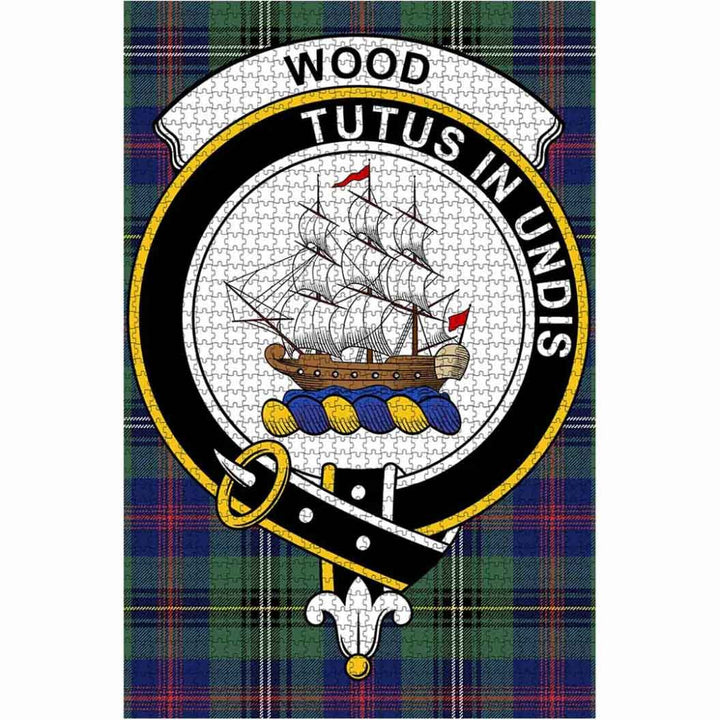 Scottish Wood Clan Crest Tartan Jigsaw Puzzle 1