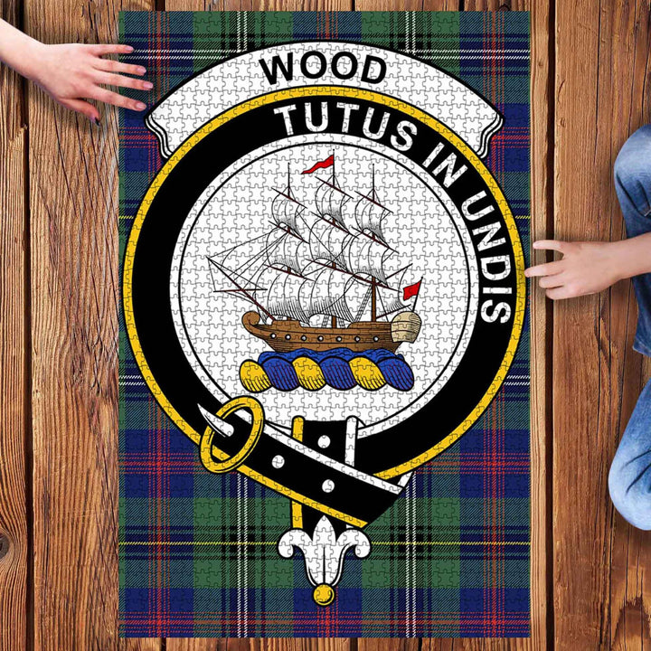Scottish Wood Clan Crest Tartan Jigsaw Puzzle 3
