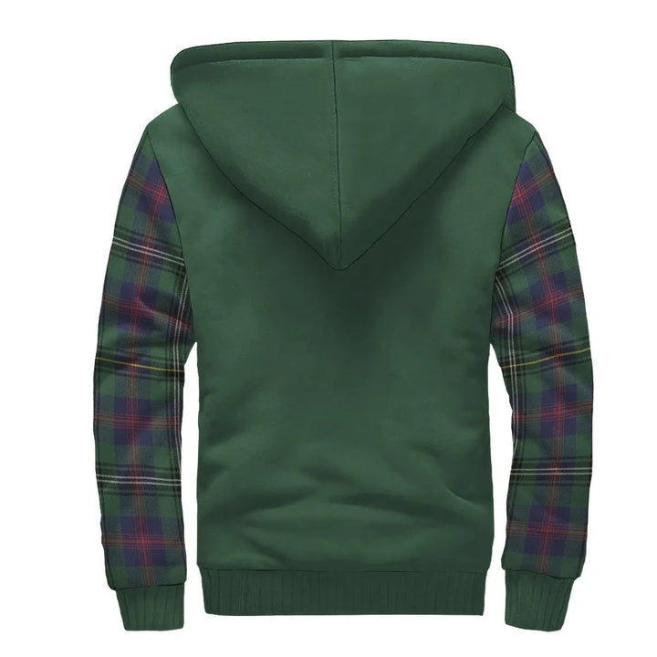 Scottish Wood Clan Crest Tartan Plaid Sleeve Sherpa Hoodie