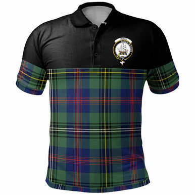 Scottish Wood Clan Crest Tartan Polo Shirt - Horizontal Style Front Side Tartan Plaid