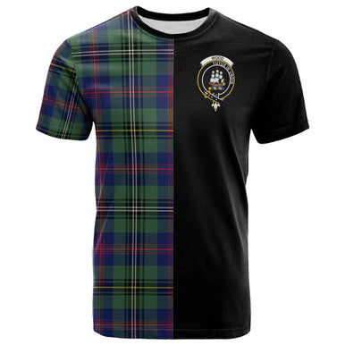 Scottish Wood Clan Crest Tartan T-Shirt Half in Me Front Side Tartan Plaid
