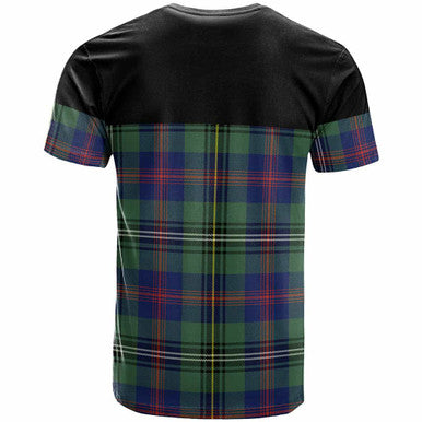 Scottish Wood Clan Crest Tartan T-Shirt - Horizontal Style Back Side Tartan Plaid