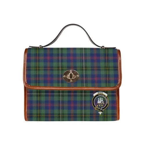 Scottish Wood Clan Crest Tartan Waterproof Canvas Bag Tartan Plaid 1