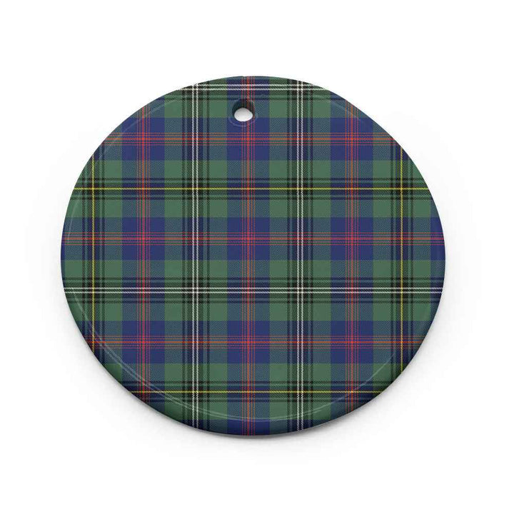 Scottish Wood Modern Clan Tartan Ceramic Ornament Circle Shape Tartan Plaid