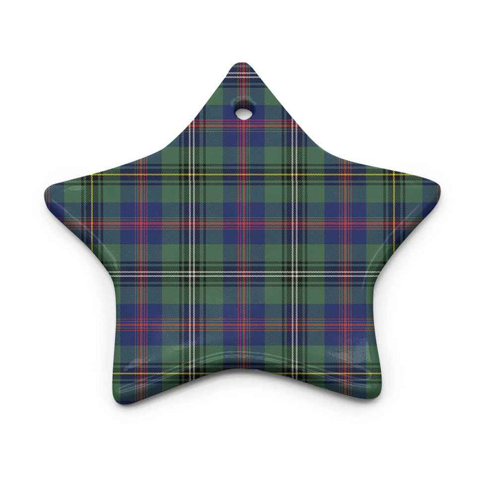 Scottish Wood Modern Clan Tartan Ceramic Ornament Star Shape Tartan Plaid