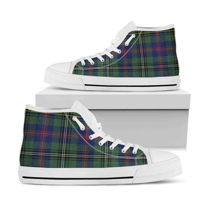 Scottish Wood Modern Clan Tartan High Top Shoes White Sole Tartan Plaid