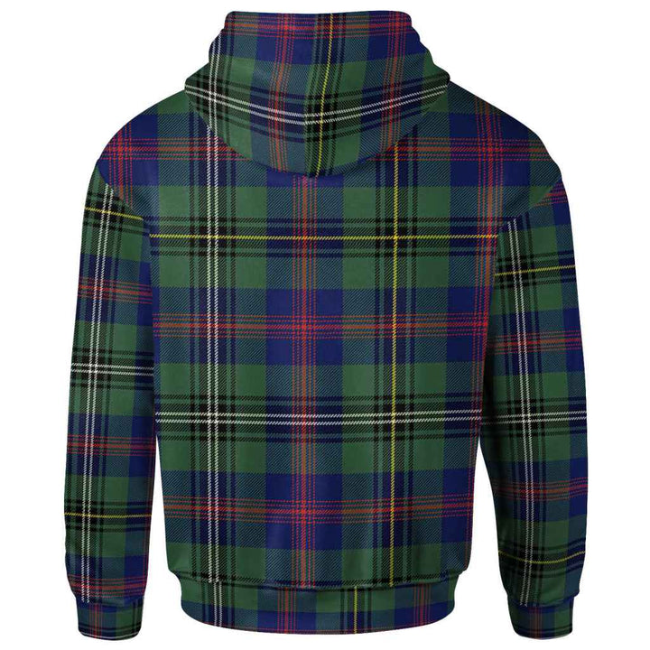 Scottish Wood Modern Clan Tartan Hoodie Back Side Tartan Plaid