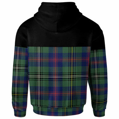Scottish Wood Modern Clan Tartan Hoodie - Horizontal Style Back Side Tartan Plaid