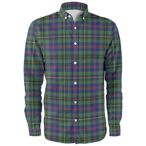 Scottish Wood Modern Clan Tartan Long Sleeve Shirt Front Side Tartan Plaid