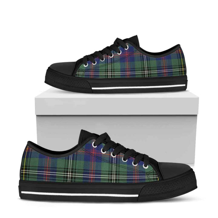 Scottish Wood Modern Clan Tartan Low Top Shoes Black Sole Tartan Plaid