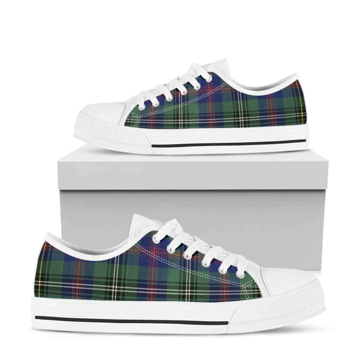 Scottish Wood Modern Clan Tartan Low Top Shoes White Sole Tartan Plaid
