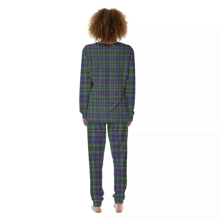 Scottish Wood Modern Clan Tartan Pajama Set Women Back Side Tartan Plaid