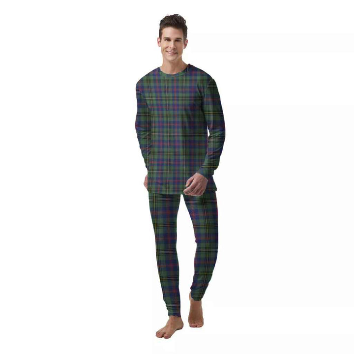 Scottish Wood Modern Clan Tartan Pajama Set  Men Front Side Tartan Plaid