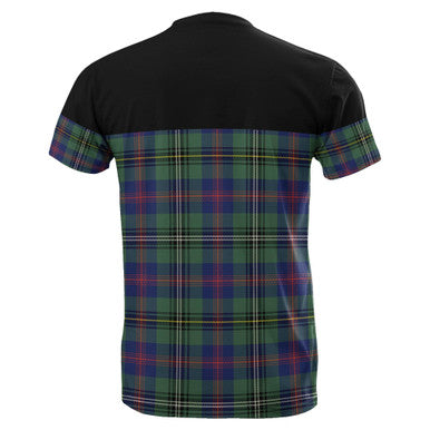 Scottish Wood Modern Clan Tartan T-Shirt Horizontal Style Back Side Tartan Plaid