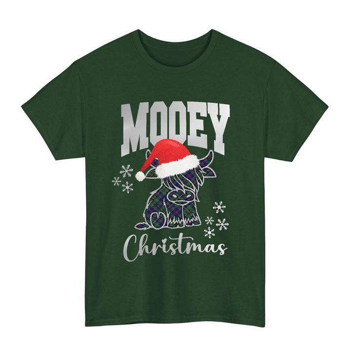 Scottish Wood Modern Clan Tartan T-Shirt - Mooey Christmas Tartan Plaid Forest Green Color
