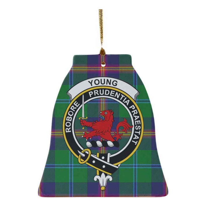 Scottish Young Clan Crest Tartan Ceramic Ornament Bell Shape Tartan Plaid