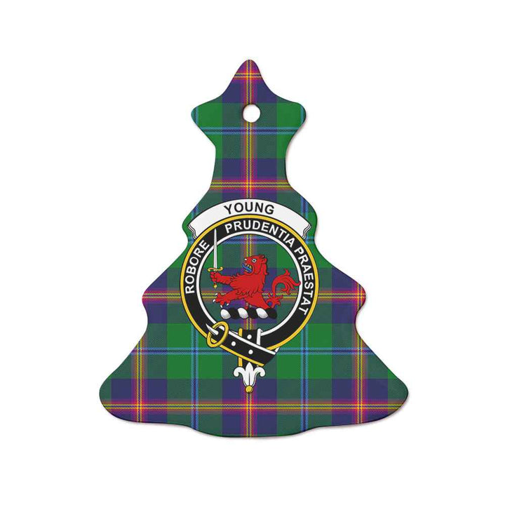 Scottish Young Clan Crest Tartan Ceramic Ornament Tree Shape Tartan Plaid