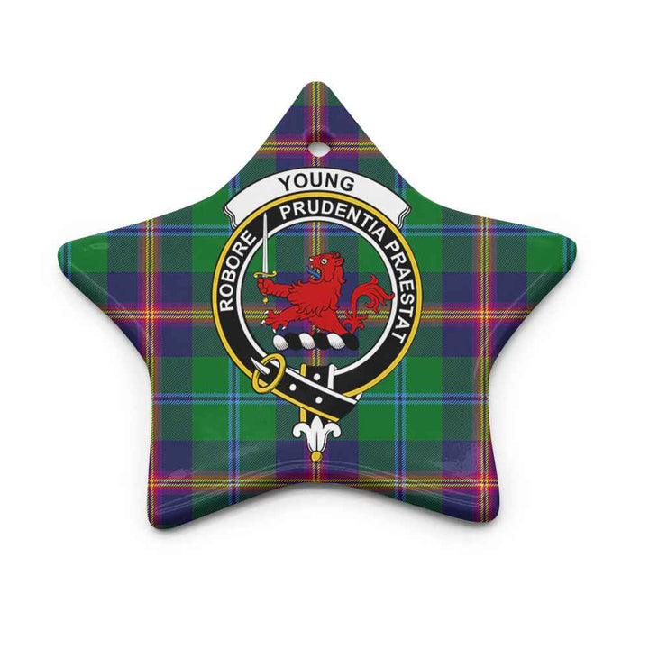 Scottish Young Clan Crest Tartan Ceramic Ornament Star Shape Tartan Plaid
