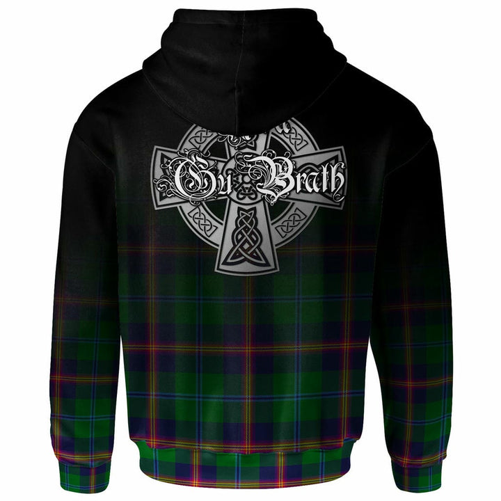 Scottish Young Clan Crest Tartan Hoodie - Alba Gu Brath Family Crest Celtic Inspired Back Side Tartan Plaid