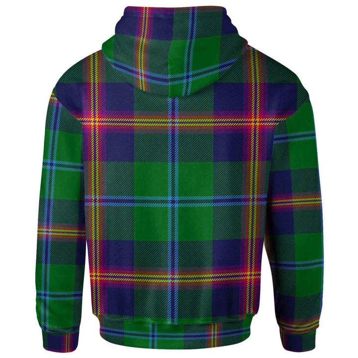 Scottish Young Clan Crest Tartan Hoodie Back Side Tartan Plaid