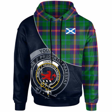 Scottish Young Clan Crest Tartan Hoodie - Bend Style Front Side Tartan Plaid