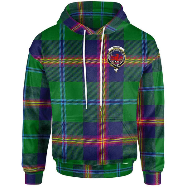 Scottish Young Clan Crest Tartan Hoodie Front Side Tartan Plaid