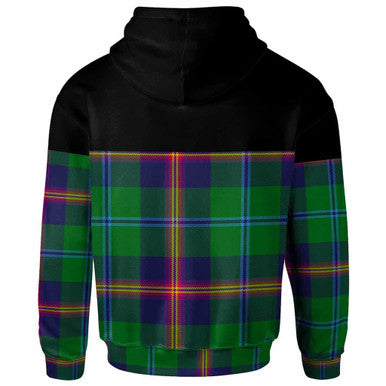 Scottish Young Clan Crest Tartan Hoodie - Horizontal Style Back Side Tartan Plaid