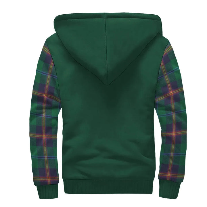 Scottish Young Clan Crest Tartan Plaid Sleeve Sherpa Hoodie