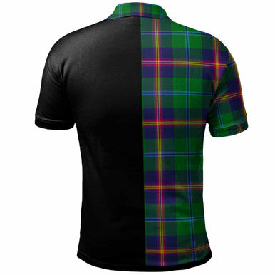 Scottish Young Clan Crest Tartan Polo Shirt - Half in Me Back Side Tartan Plaid