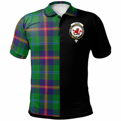 Scottish Young Clan Crest Tartan Polo Shirt - Half in Me Front Side Tartan Plaid