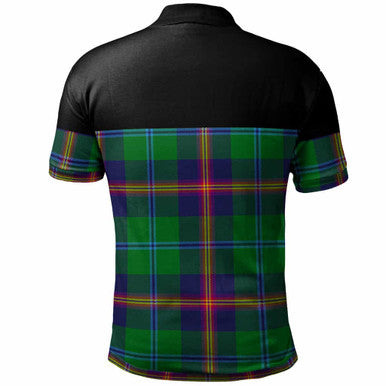 Scottish Young Clan Crest Tartan Polo Shirt - Horizontal Style Back Side Tartan Plaid