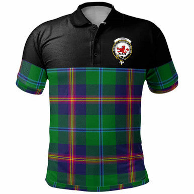 Scottish Young Clan Crest Tartan Polo Shirt - Horizontal Style Front Side Tartan Plaid