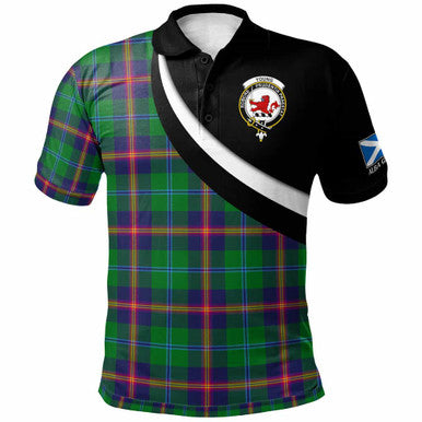 Scottish Young Clan Crest Tartan Polo Shirt - Scotland Forever Style Front Side Tartan Plaid