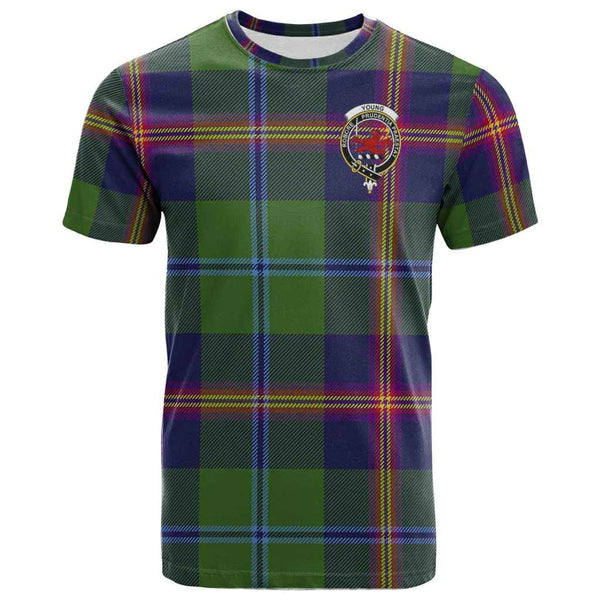 Scottish Young Clan Crest Tartan T-Shirt Front Side Tartan Plaid