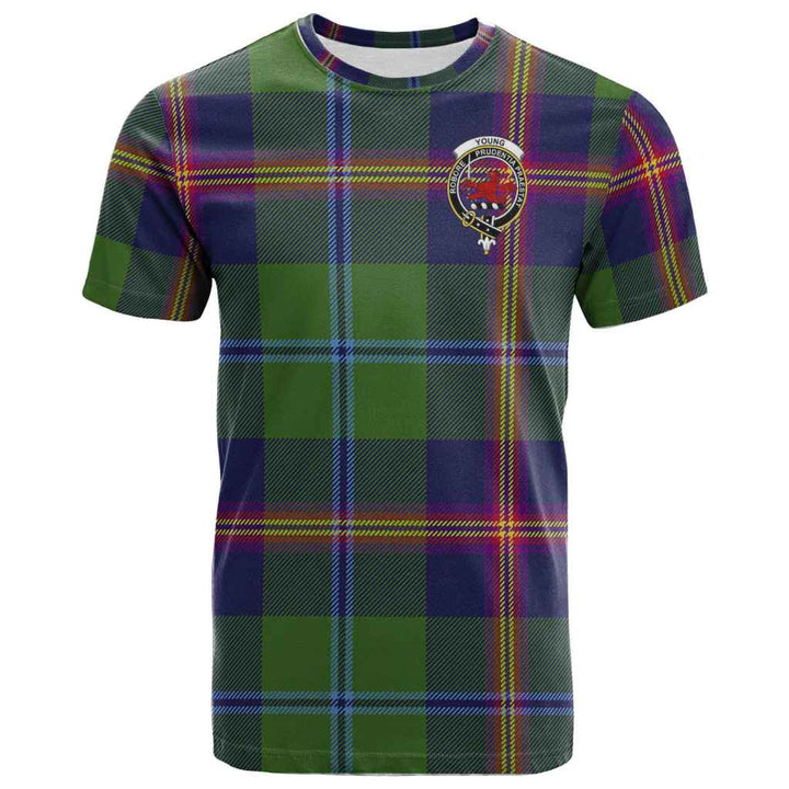 Scottish Young Clan Crest Tartan T-Shirt Front Side Tartan Plaid