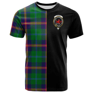 Scottish Young Clan Crest Tartan T-Shirt Half in Me Front Side Tartan Plaid