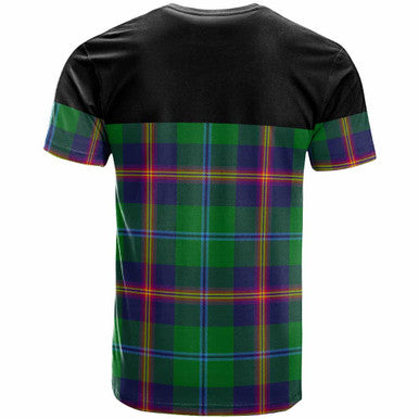 Scottish Young Clan Crest Tartan T-Shirt - Horizontal Style Back Side Tartan Plaid