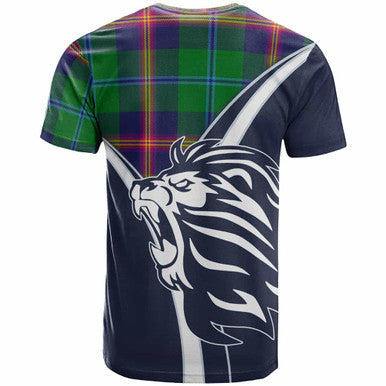 Scottish Young Clan Crest Tartan T-Shirt - Bend Style Back Side Tartan Plaid