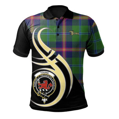 Scottish Young Modern Clan Crest Tartan Polo Shirt Believe in Me Front Side Tartan Plaid