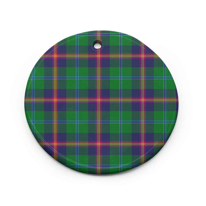 Scottish Young Modern Clan Tartan Ceramic Ornament Circle Shape Tartan Plaid