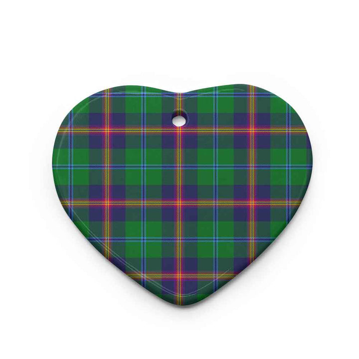 Scottish Young Modern Clan Tartan Ceramic Ornament Heart Shape Tartan Plaid