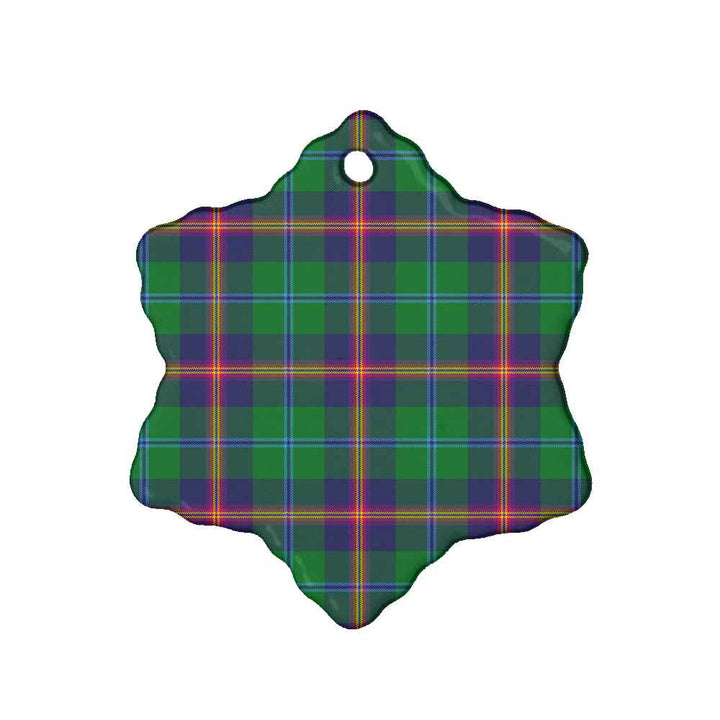 Scottish Young Modern Clan Tartan Ceramic Ornament Snow Flake Shape Tartan Plaid