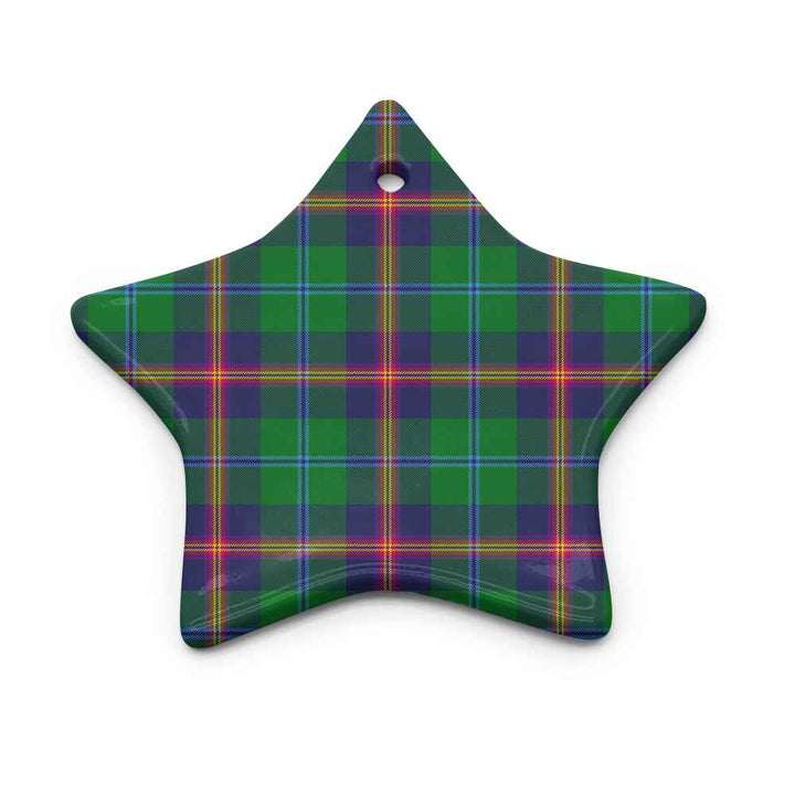 Scottish Young Modern Clan Tartan Ceramic Ornament Star Shape Tartan Plaid
