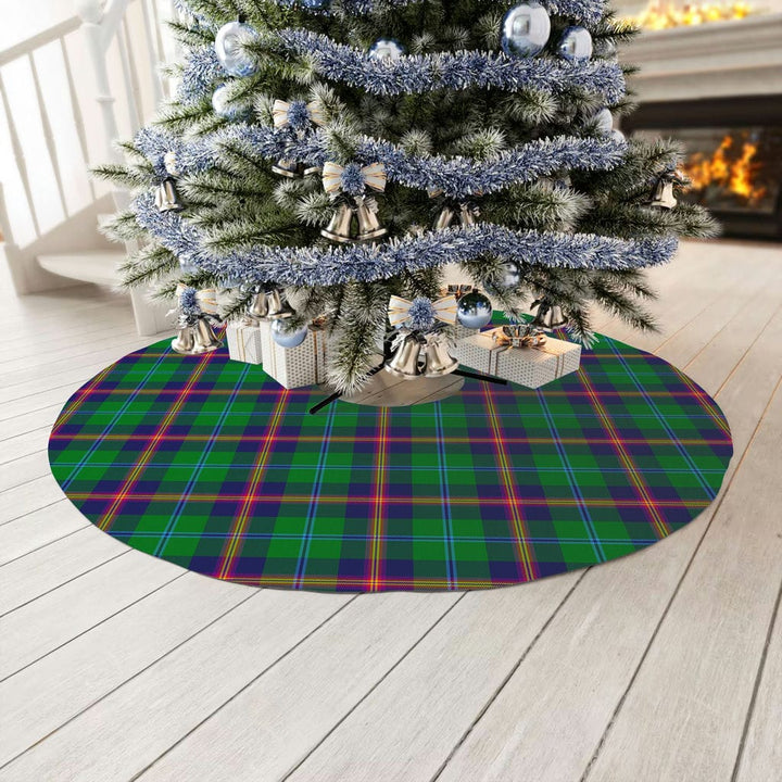 Scottish Young Modern Clan Tartan Christmas Tree Skirt No Tassels 3 Tartan Plaid